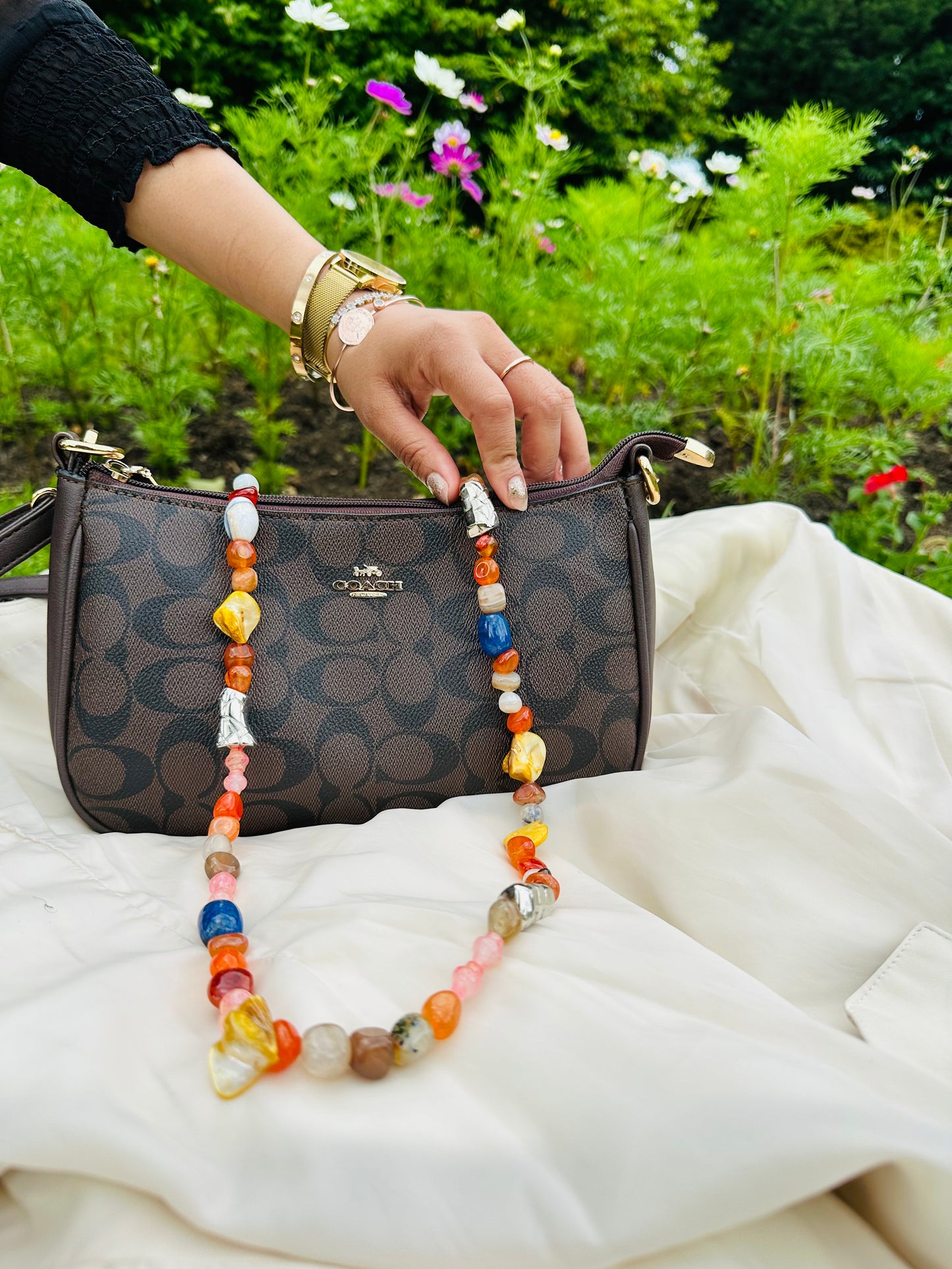 Cinnamon Spice Bead Strand Necklace