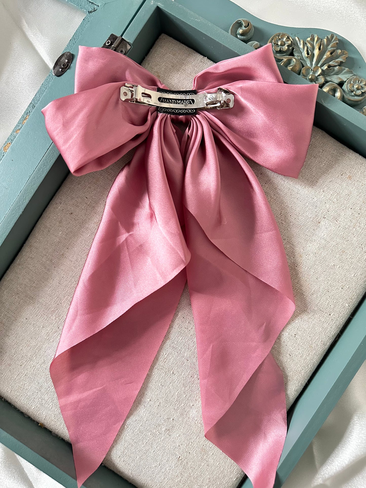 Polyester Ribbon Bow Barrettes