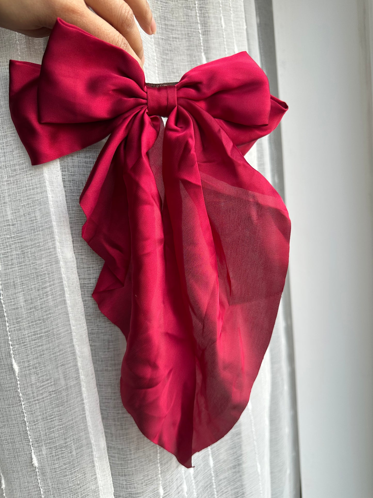 Polyester Ribbon Bow Barrettes