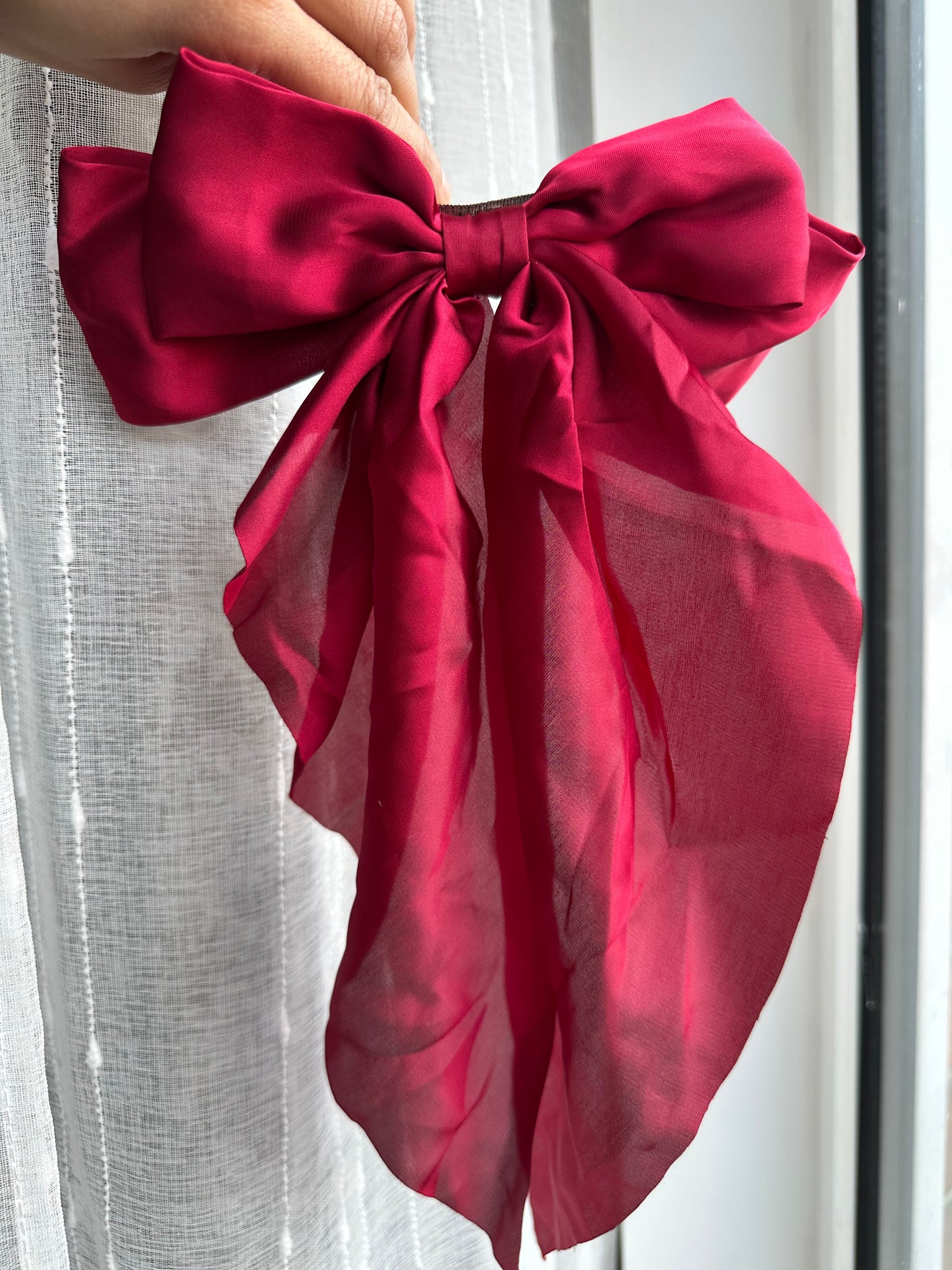 Polyester Ribbon Bow Barrettes