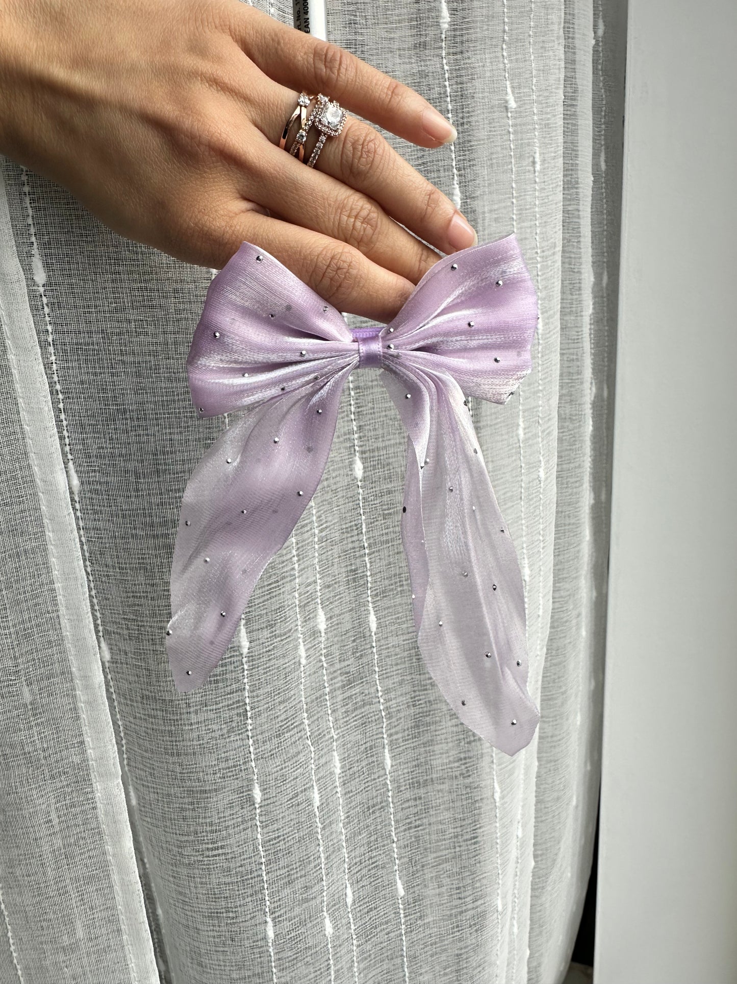 Fairy Glitter Chiffon Bow Clip