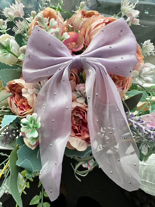 Fairy Glitter Chiffon Bow Clip