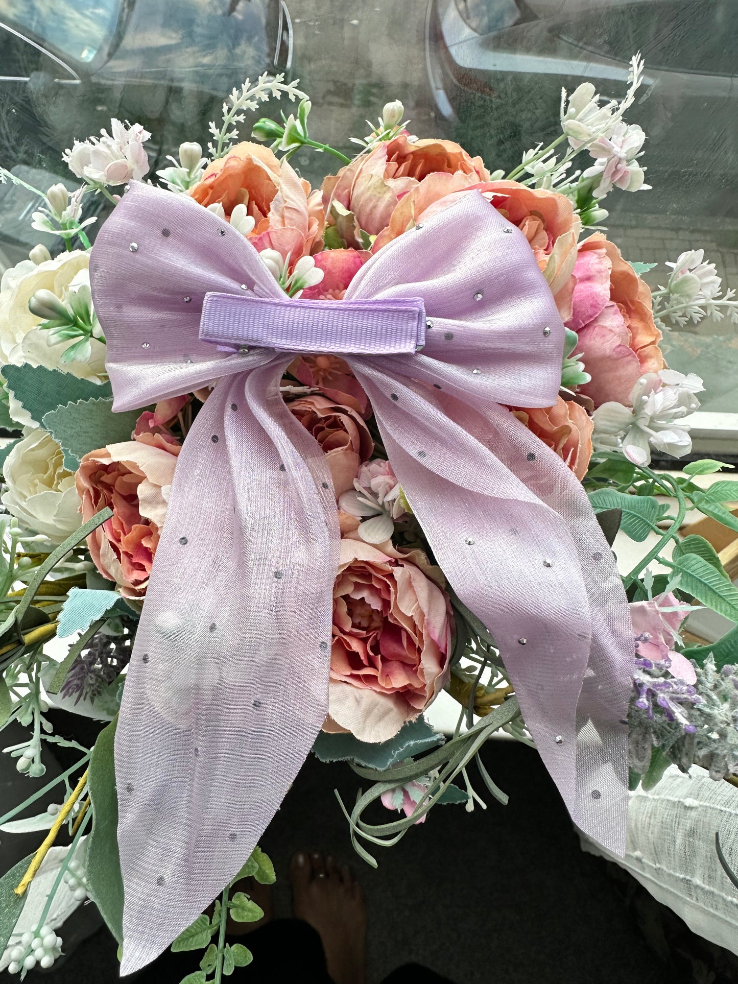 Fairy Glitter Chiffon Bow Clip