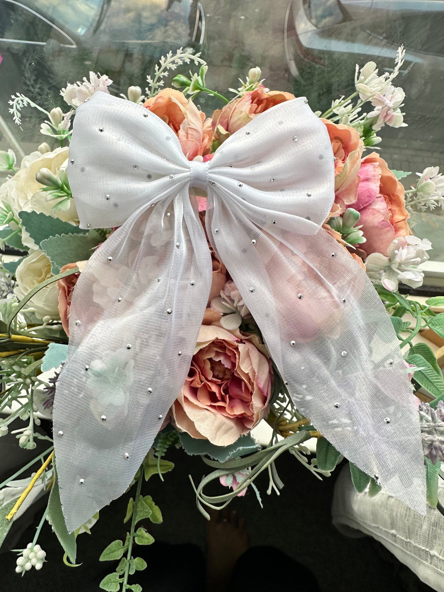 Fairy Glitter Chiffon Bow Clip