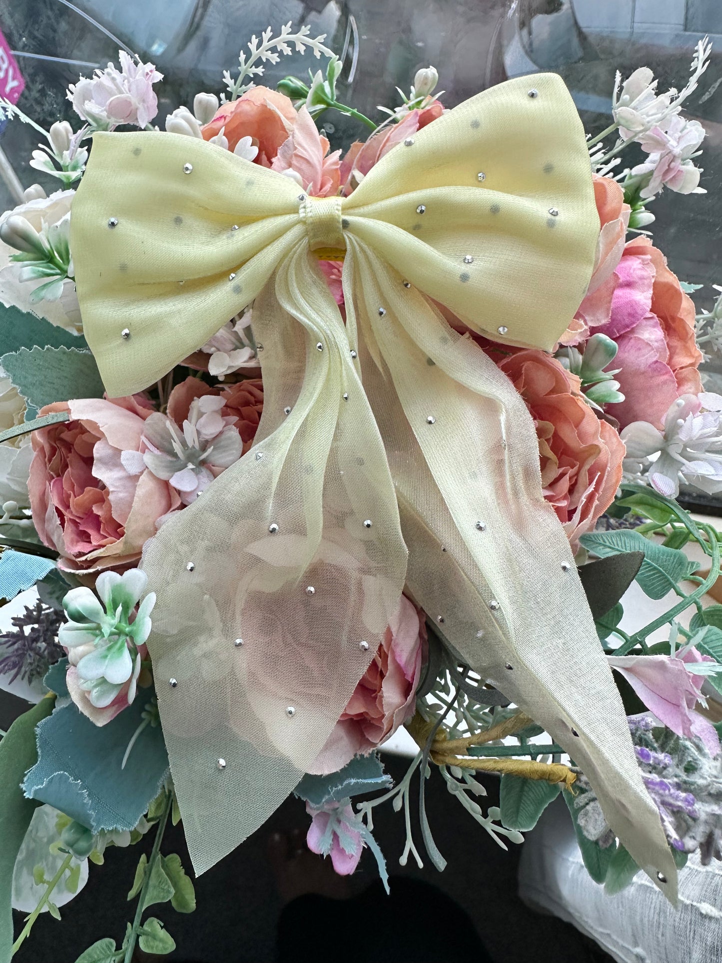 Fairy Glitter Chiffon Bow Clip
