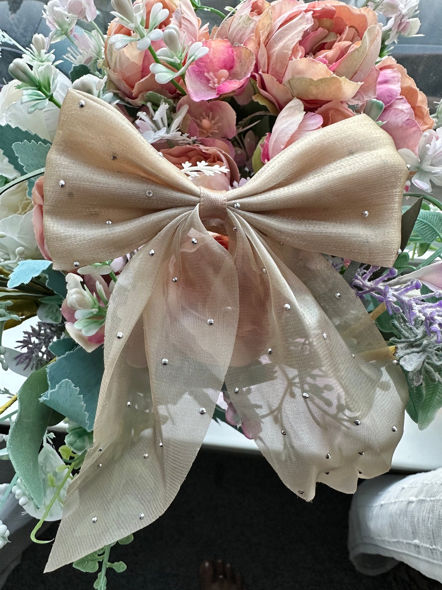 Fairy Glitter Chiffon Bow Clip
