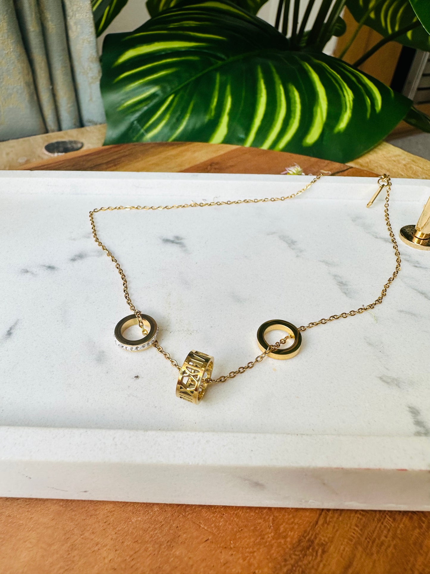 Triple Hoop Golden Elegance Necklace