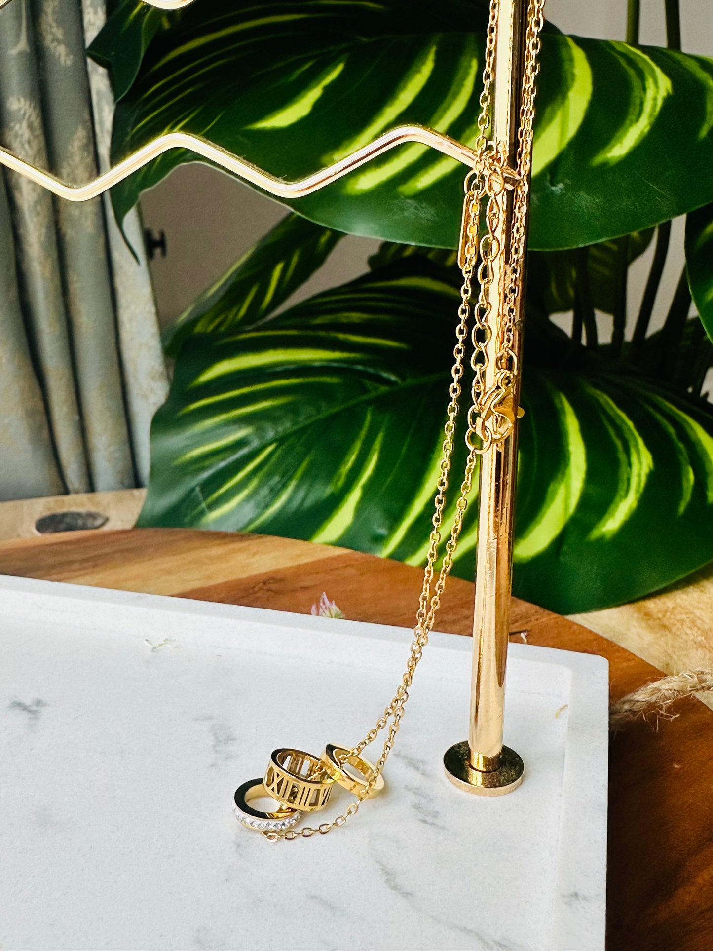 Triple Hoop Golden Elegance Necklace