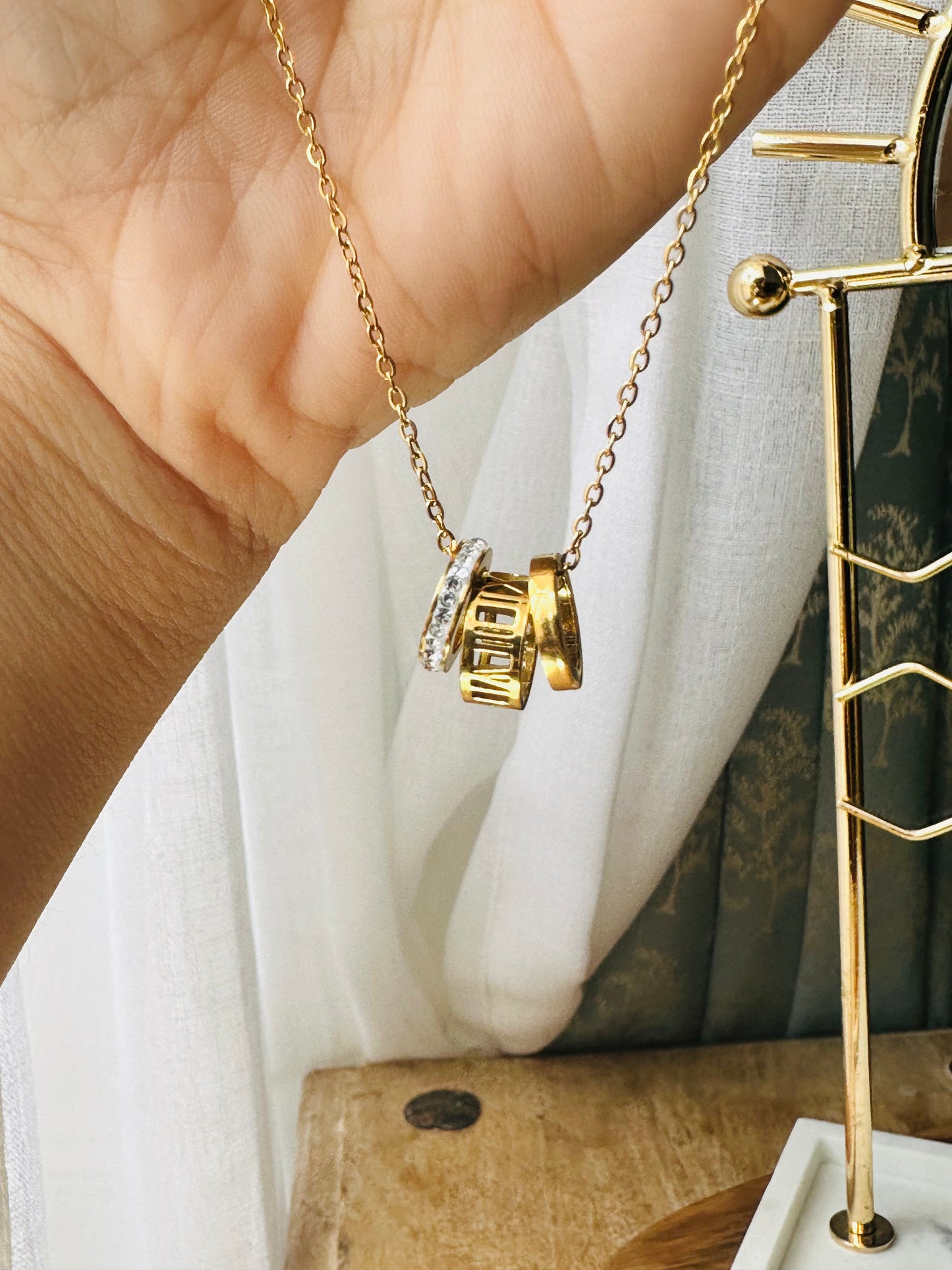 Triple Hoop Golden Elegance Necklace