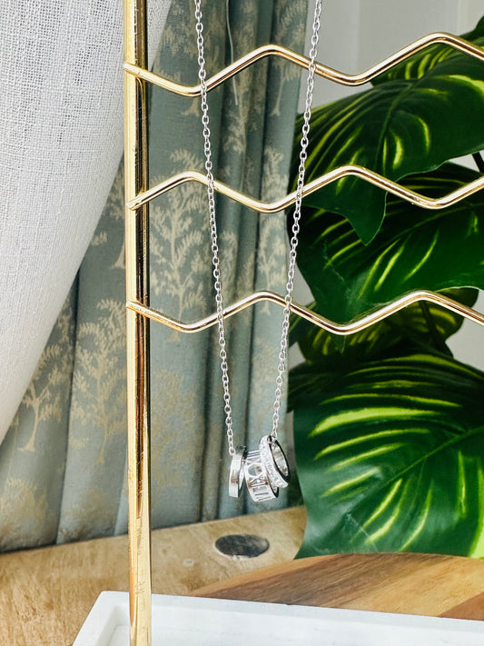 Triple Hoop Silver Elegance Necklace