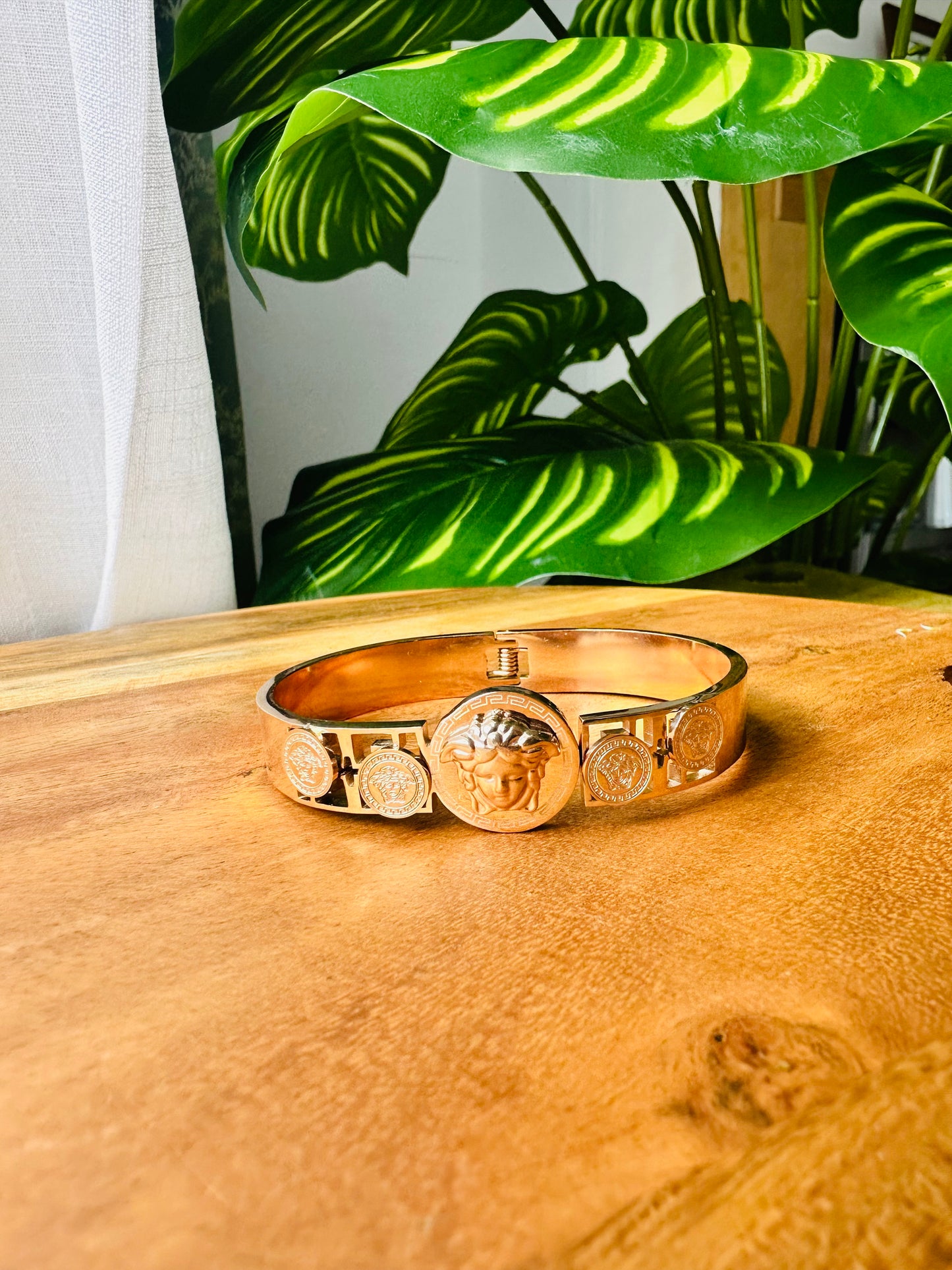 Medusa Medallion Bangle Bracelet