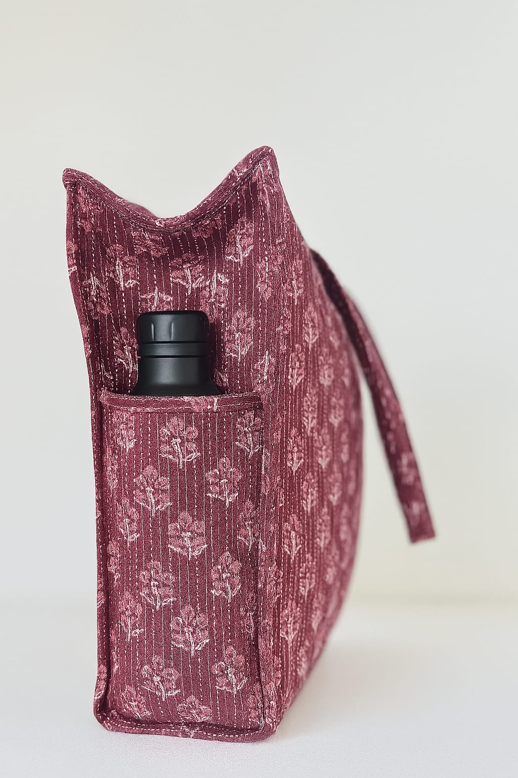 Mulberry Handmade Zipper Shoulder Bag with Bottle Holder Pocket