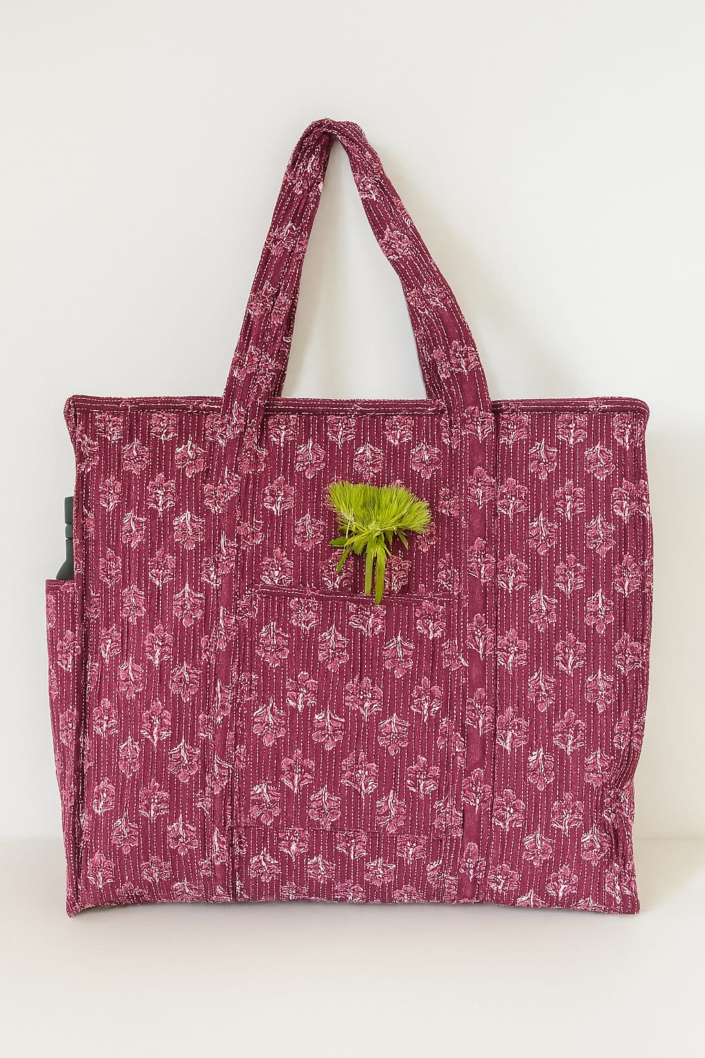 Mulberry Handmade Zipper Shoulder Bag with Bottle Holder Pocket