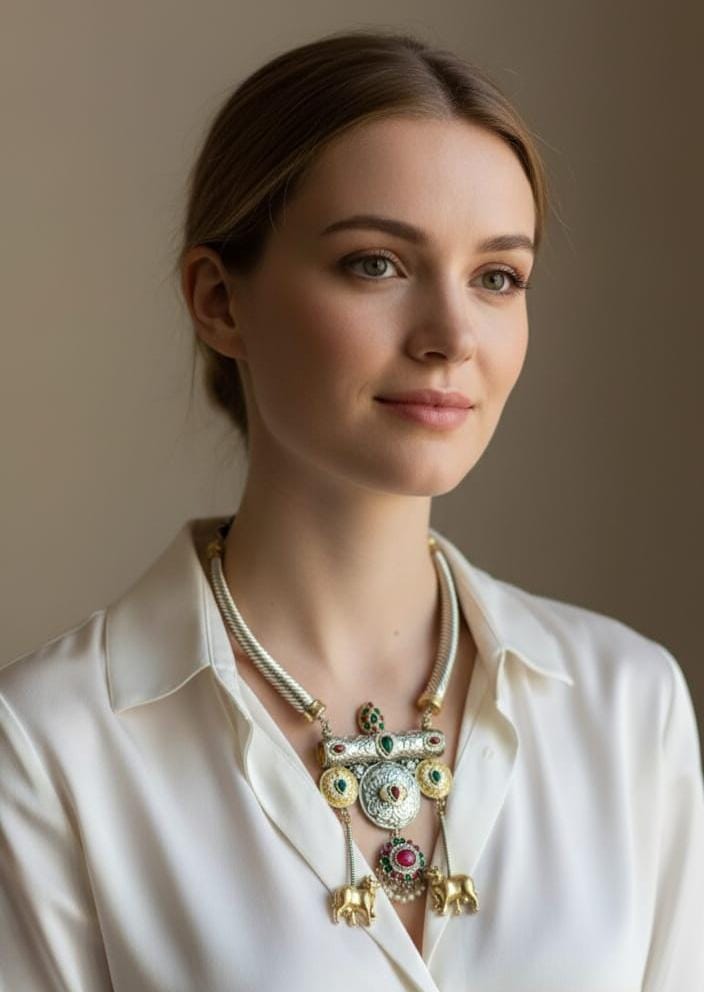 Mythra Statement Necklace Set with Earrings