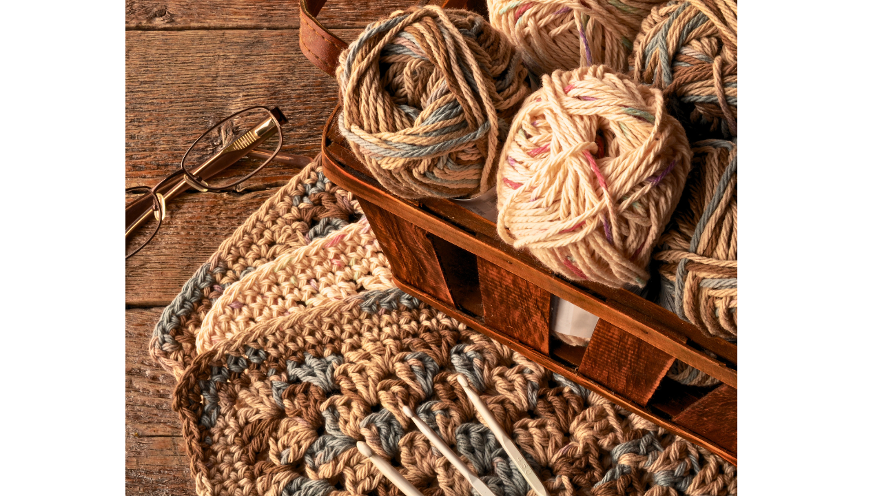 Close-up of intricate crochet stitches on handmade item