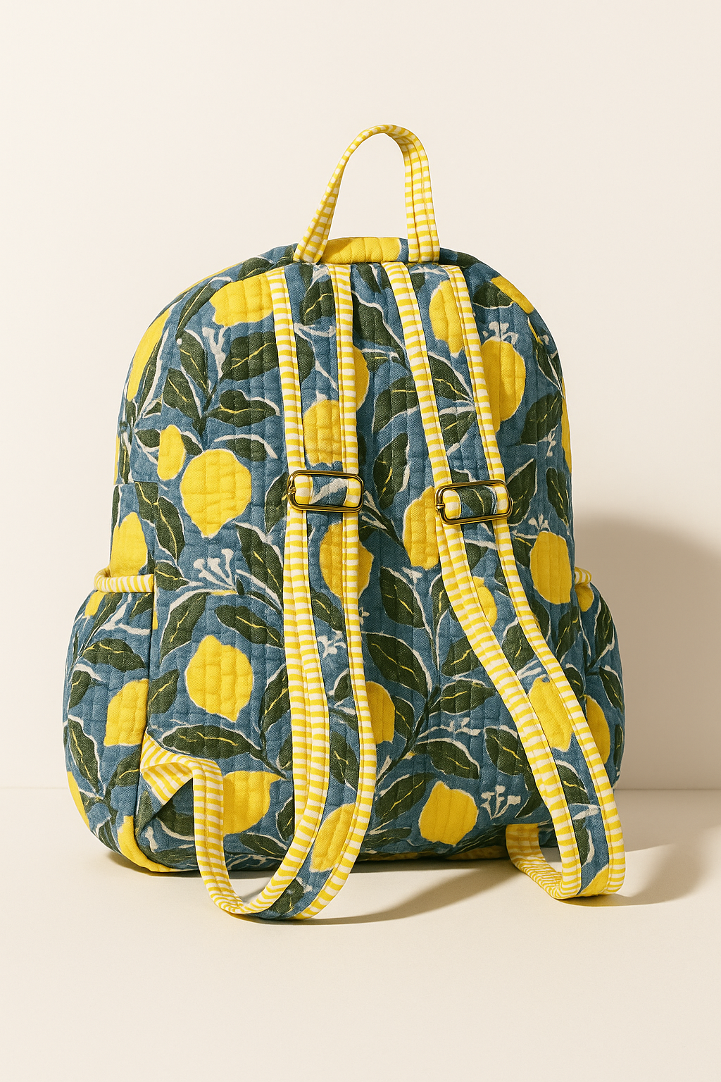 Citrus Bloom Handmade Quilted Backpack