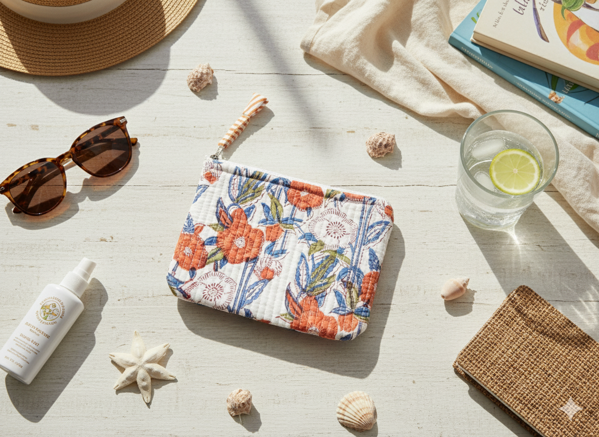 Puffy Pocket Quilted Handmade Pouch