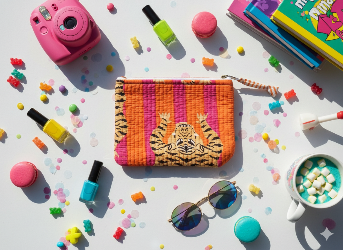 Puffy Pocket Quilted Handmade Pouch