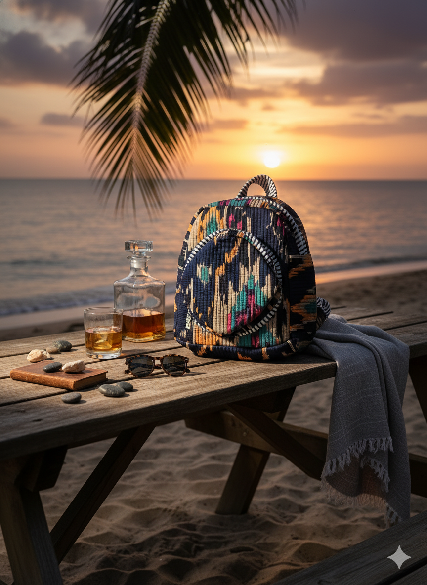 Bohemian Kaleido Mini Quilted Backpack