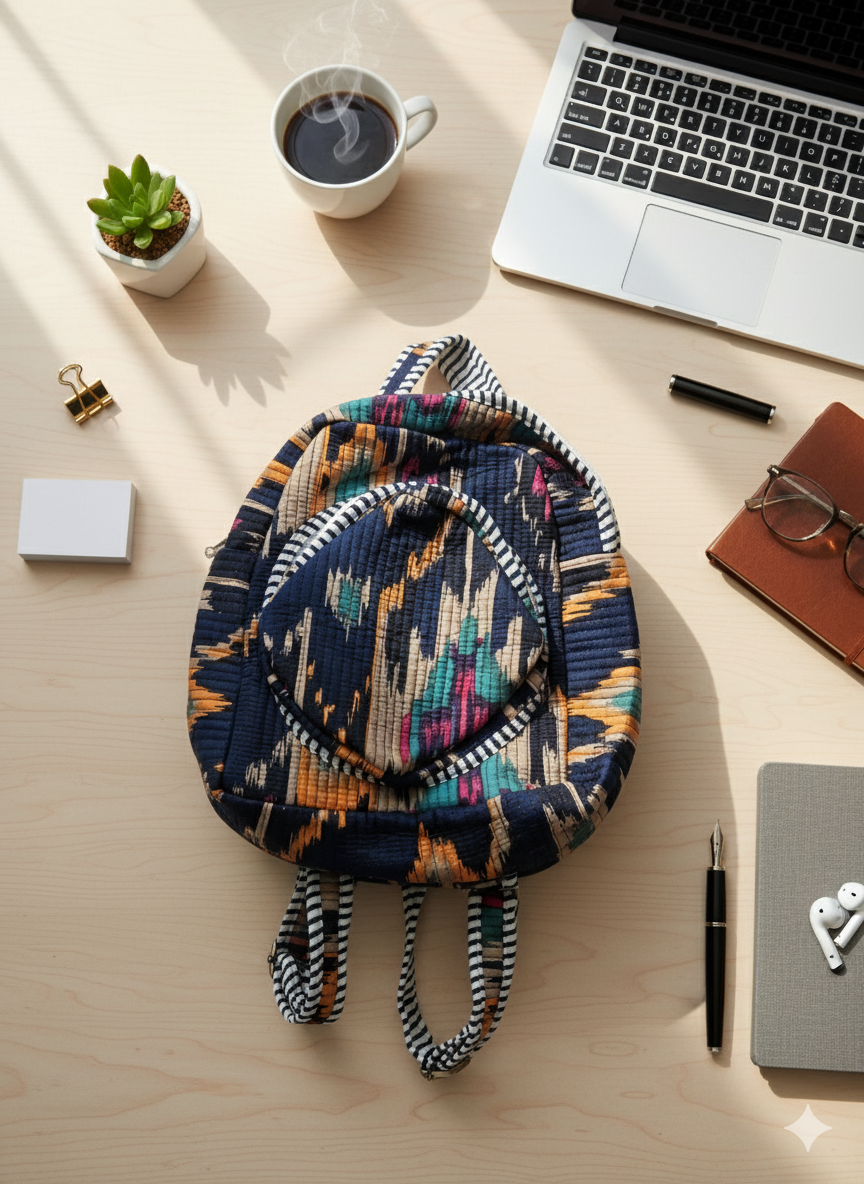 Bohemian Kaleido Mini Quilted Backpack