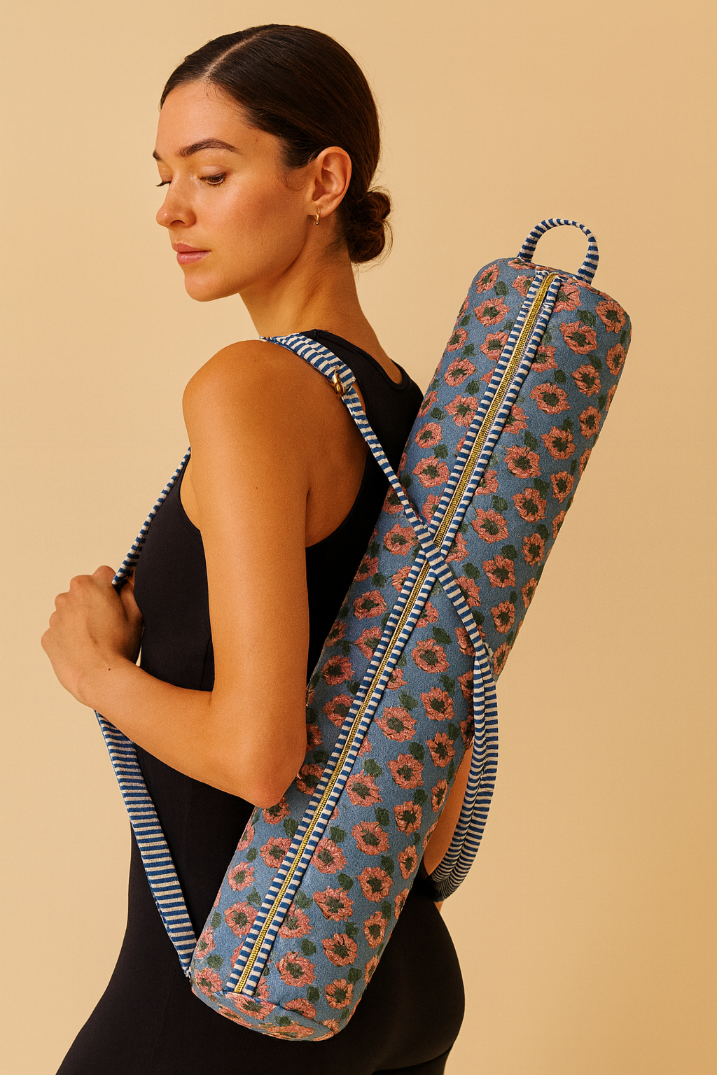 Pink Prairie Handmade Quilted Yoga Mat Cover