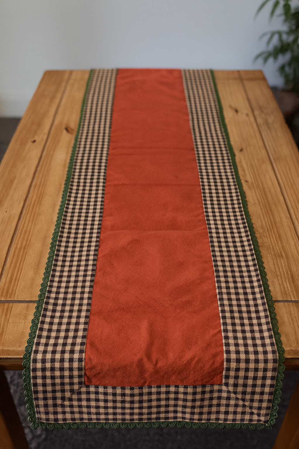 Clay & Checks Handmade Table Runner