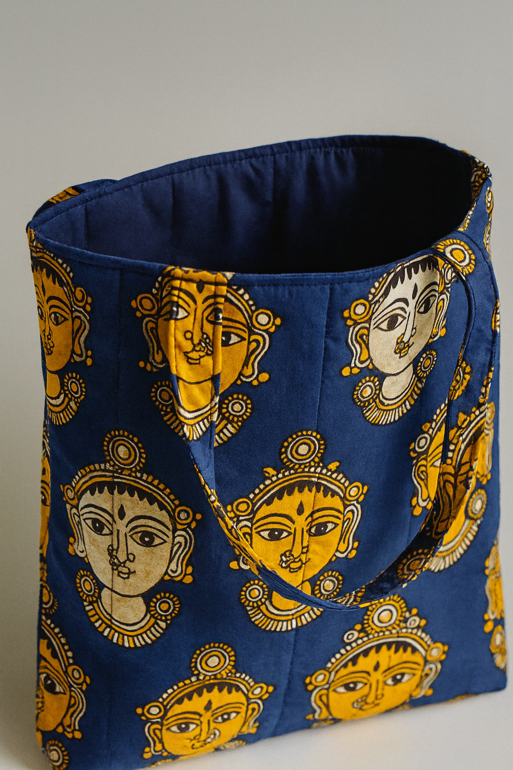 Folk Faces Handmade  Reusable Eco-friendly Tote Bag