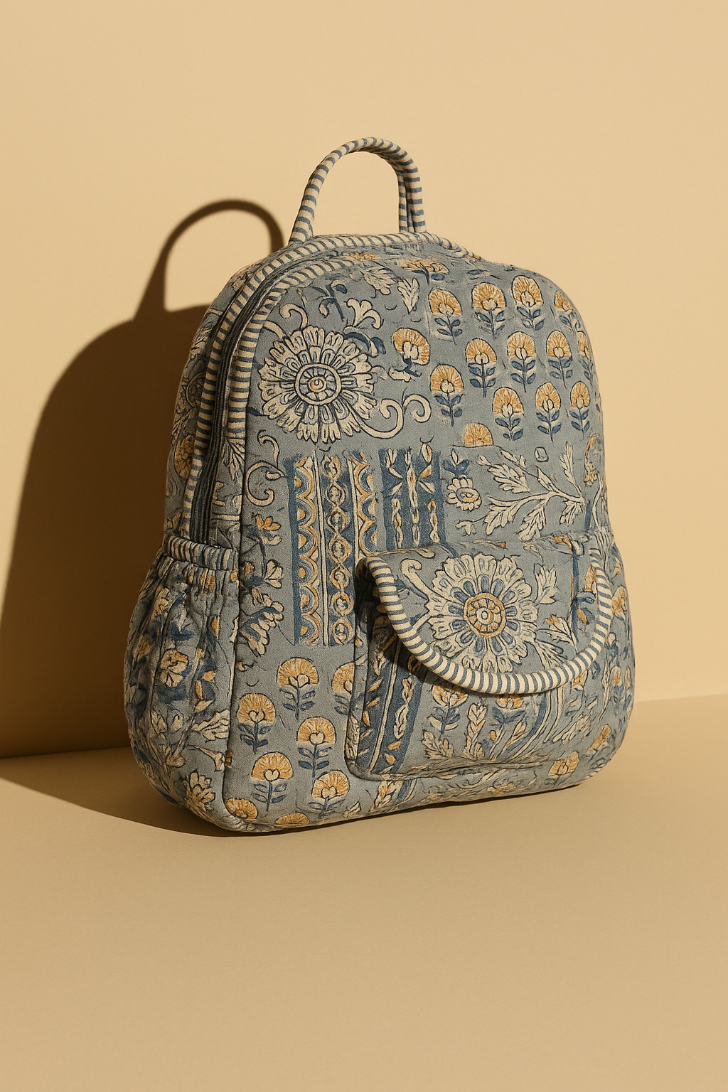 Floral Mosaic Patchwork Handmade Quilted Backpack