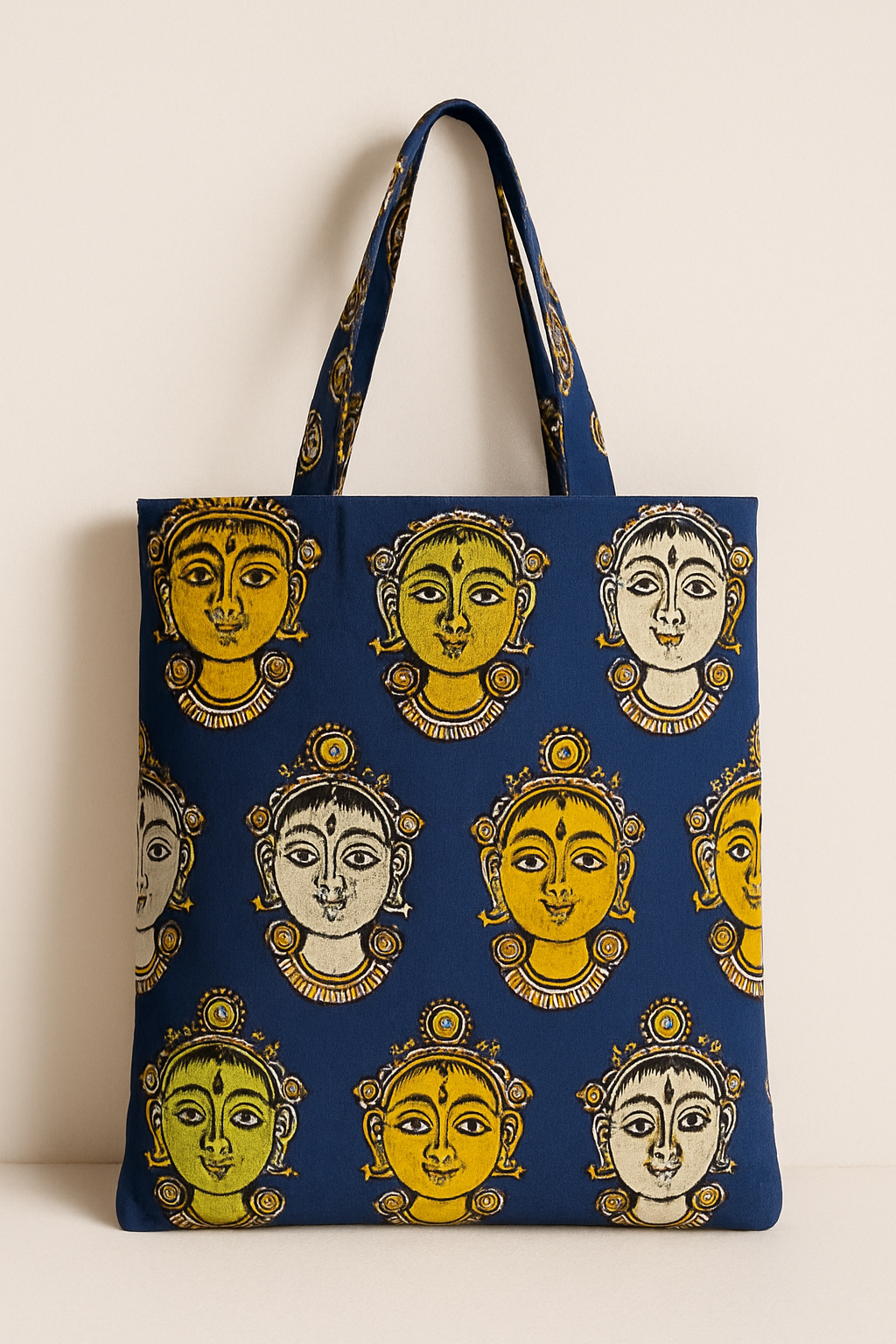 Folk Faces Handmade  Reusable Eco-friendly Tote Bag