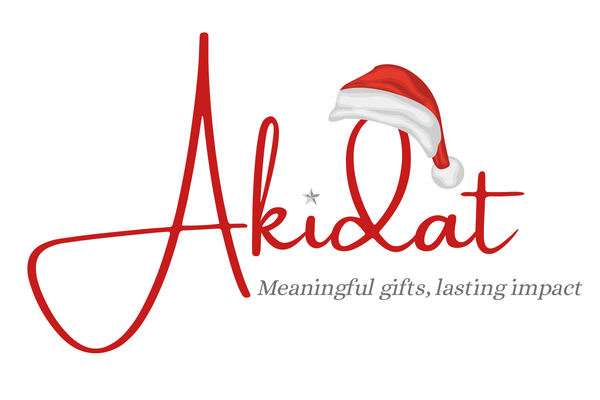 Logo of Akidat with a Santa hat on a white background