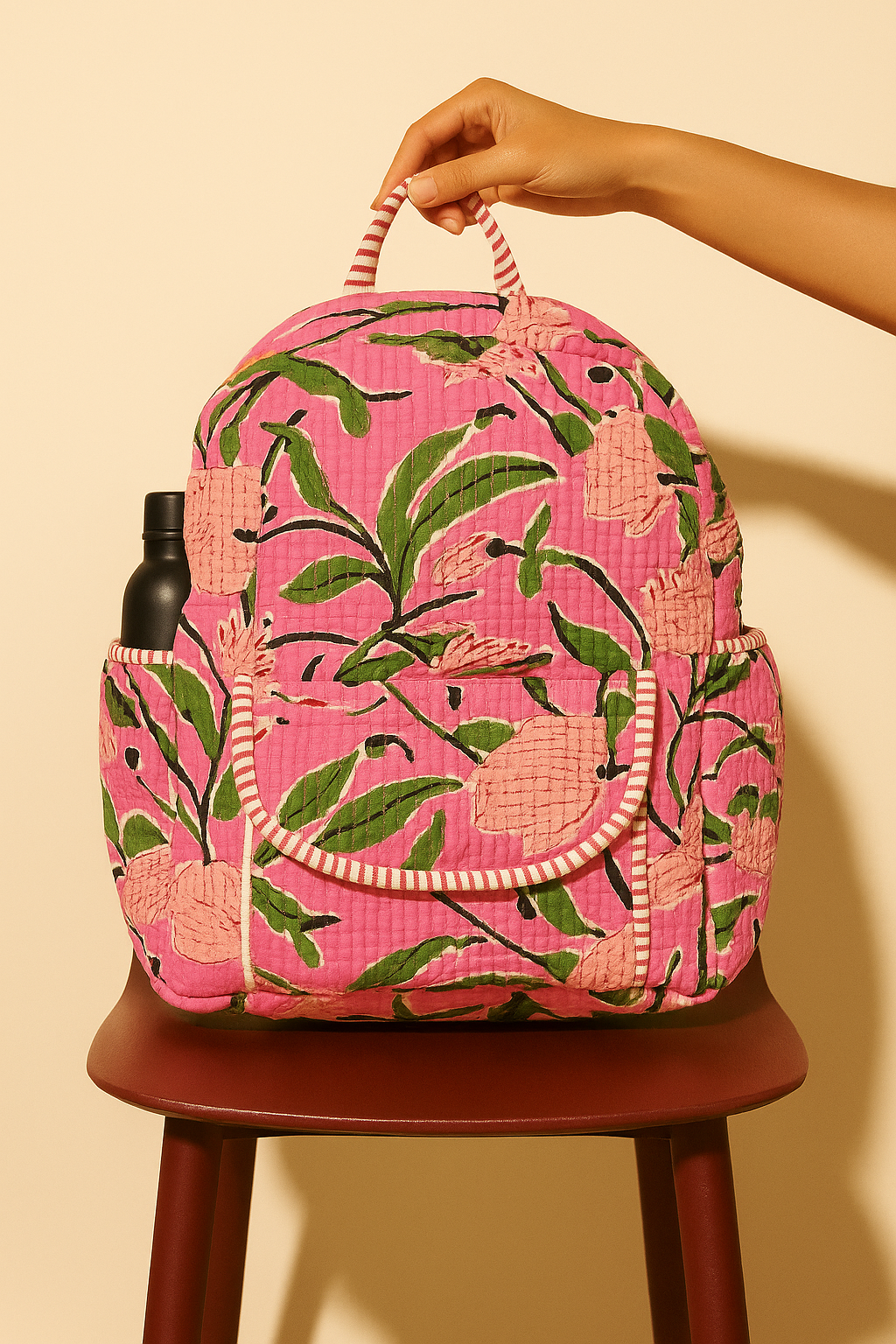 Blush & Bloom Handmade Quilted Backpack