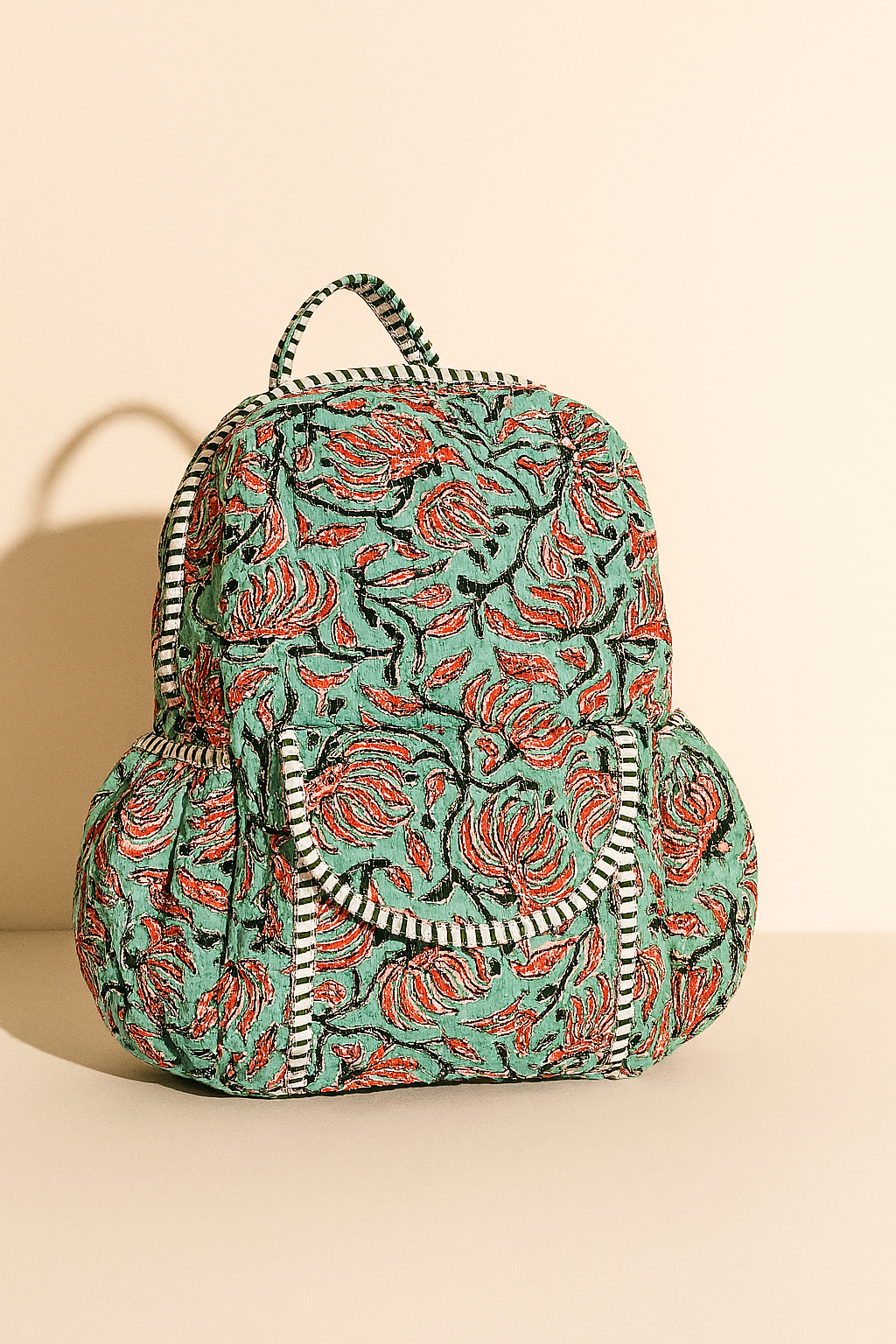 Fiery Fiora Handmade Quilted Backpack