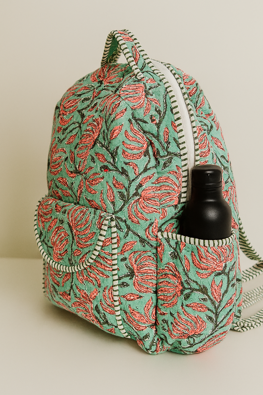 Fiery Fiora Handmade Quilted Backpack