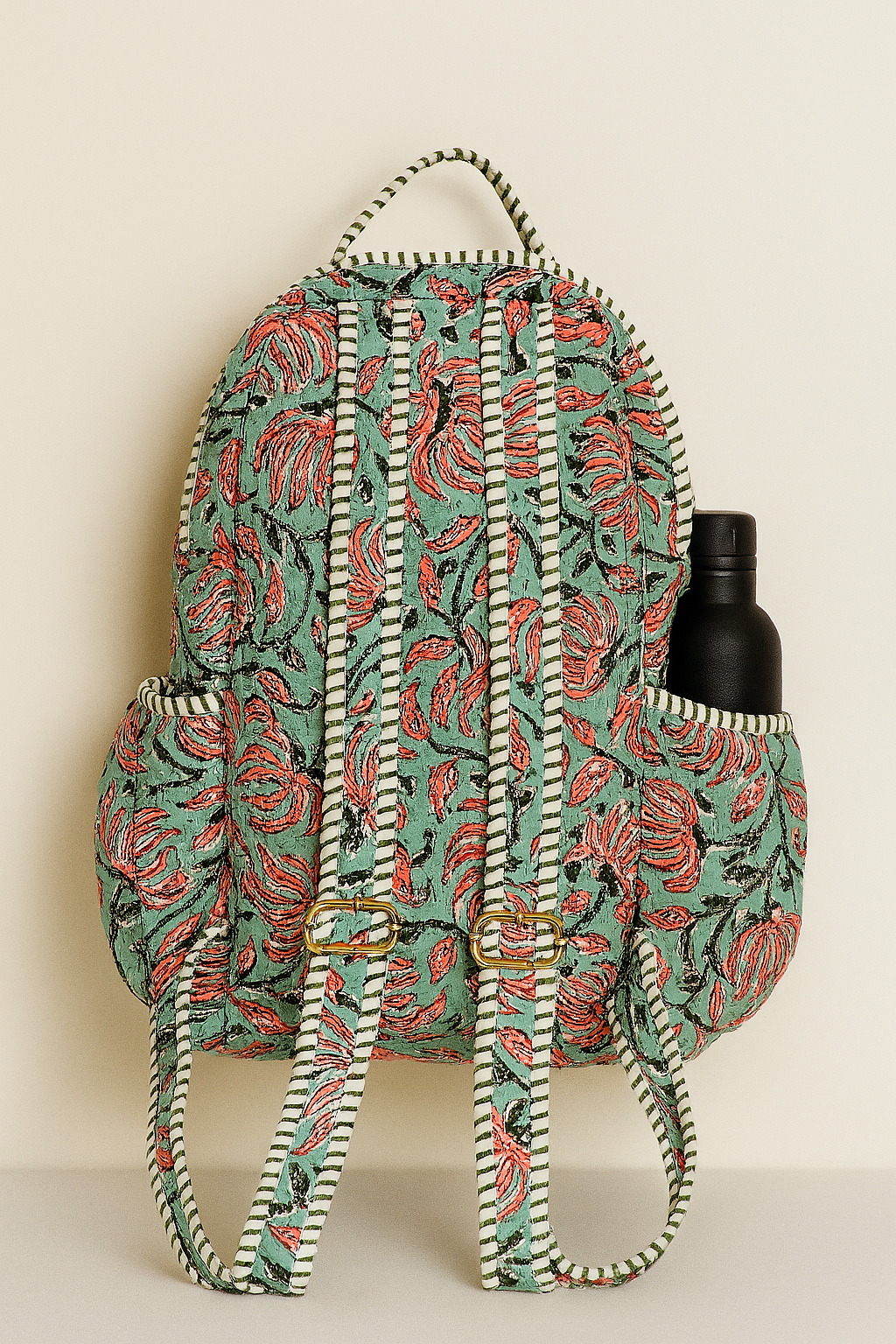 Fiery Fiora Handmade Quilted Backpack