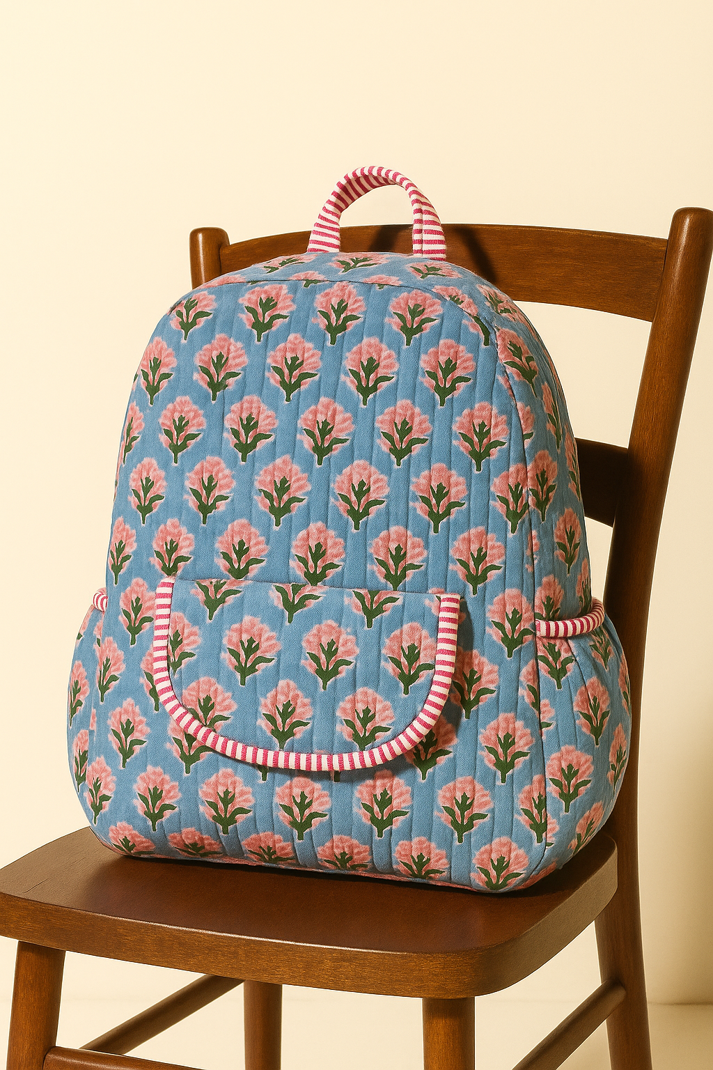 Pink Prairie Handmade Quilted Backpack