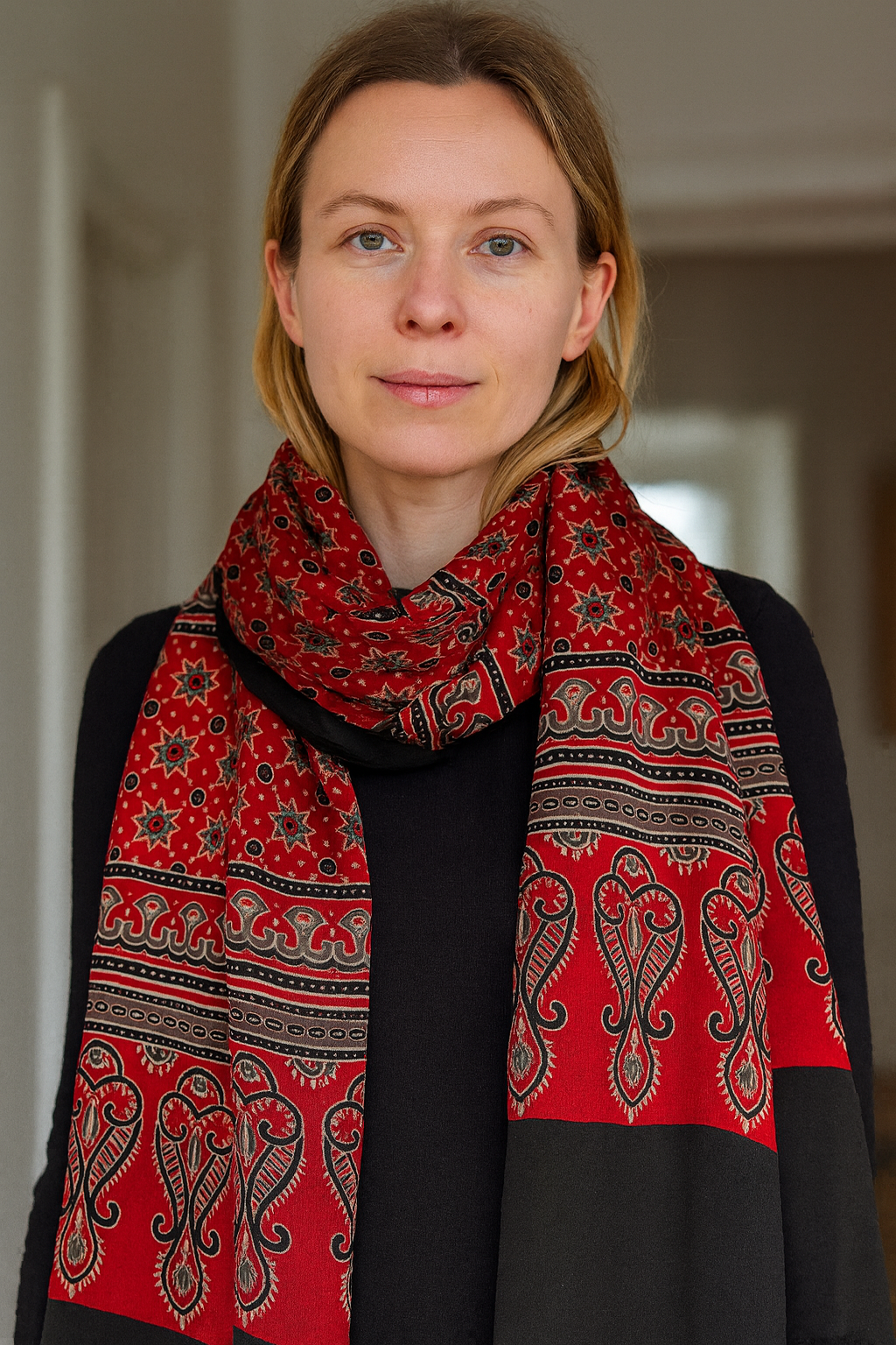 Mirage Ajrakh Silk Stole