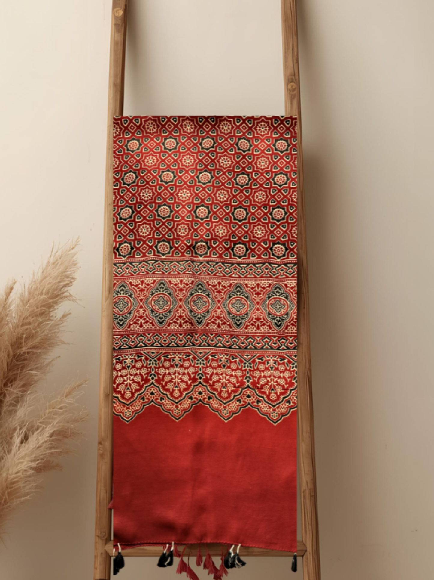 Ajrakh Modal Silk Stole/ Scarf