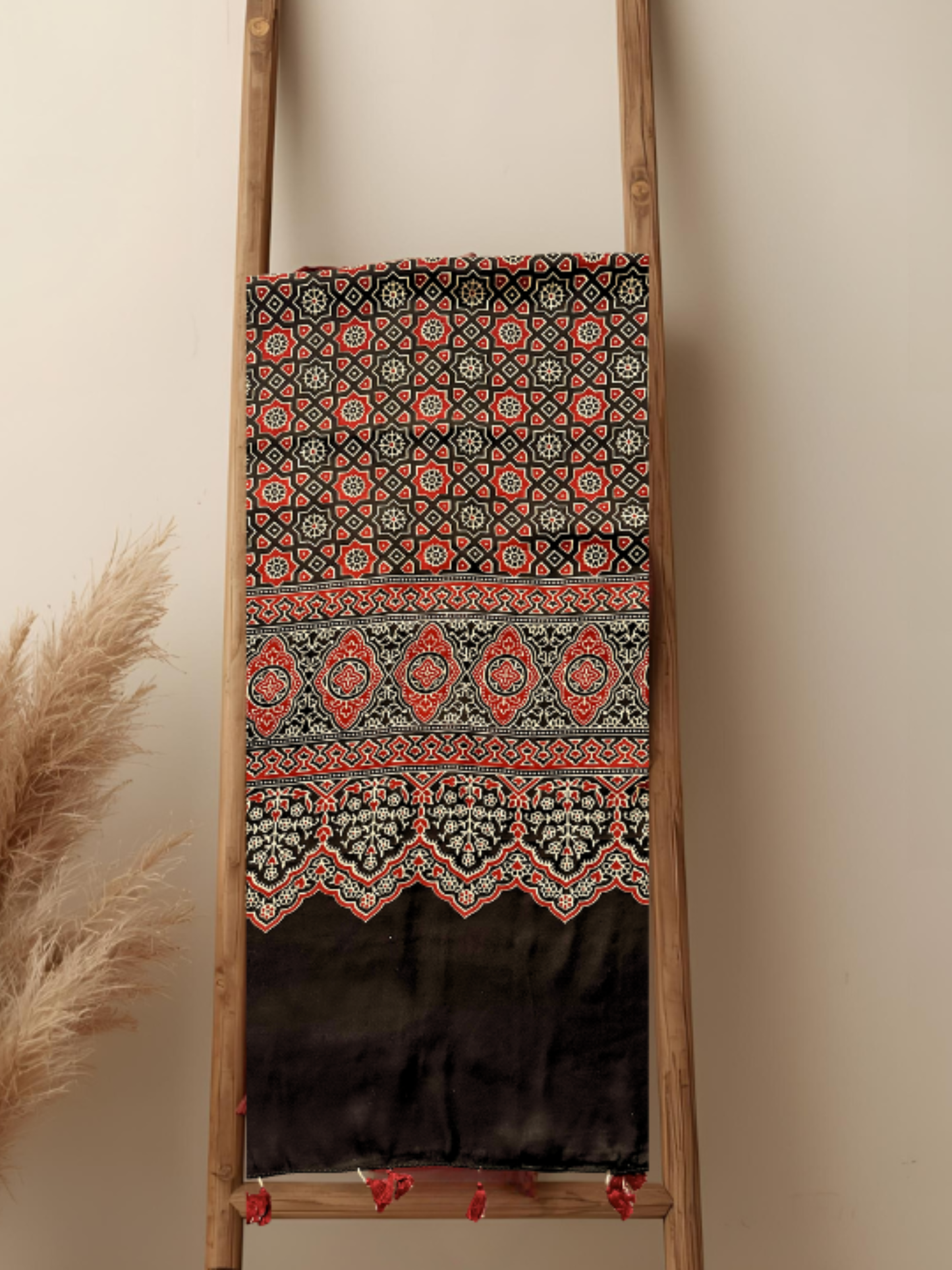Ajrakh Modal Silk Stole/ Scarf