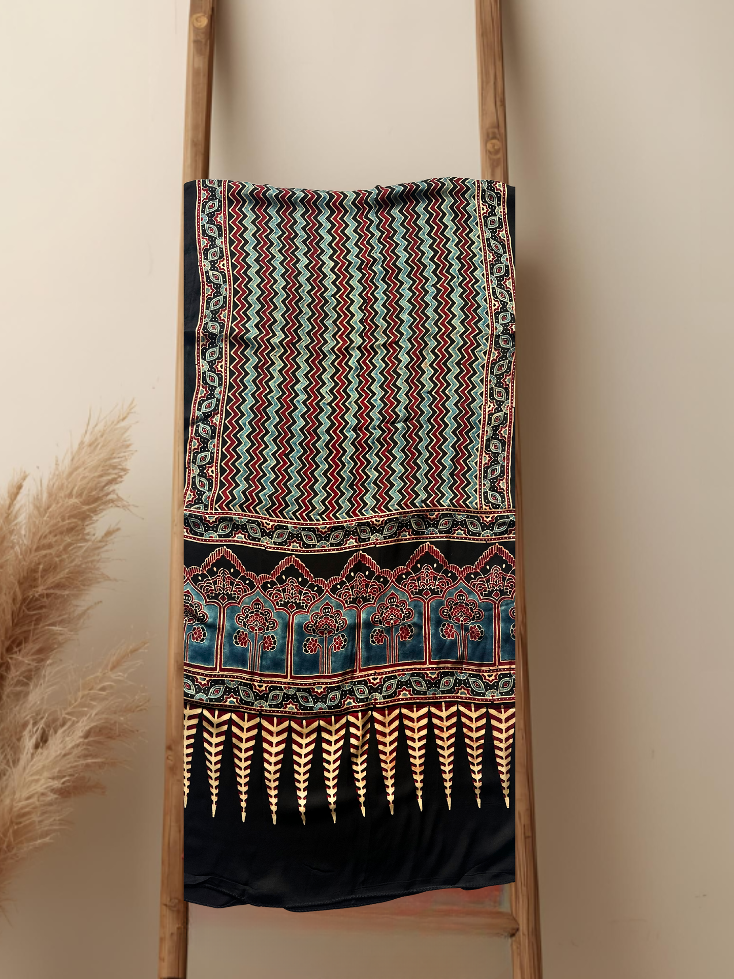 Mirage Ajrakh Silk Stole