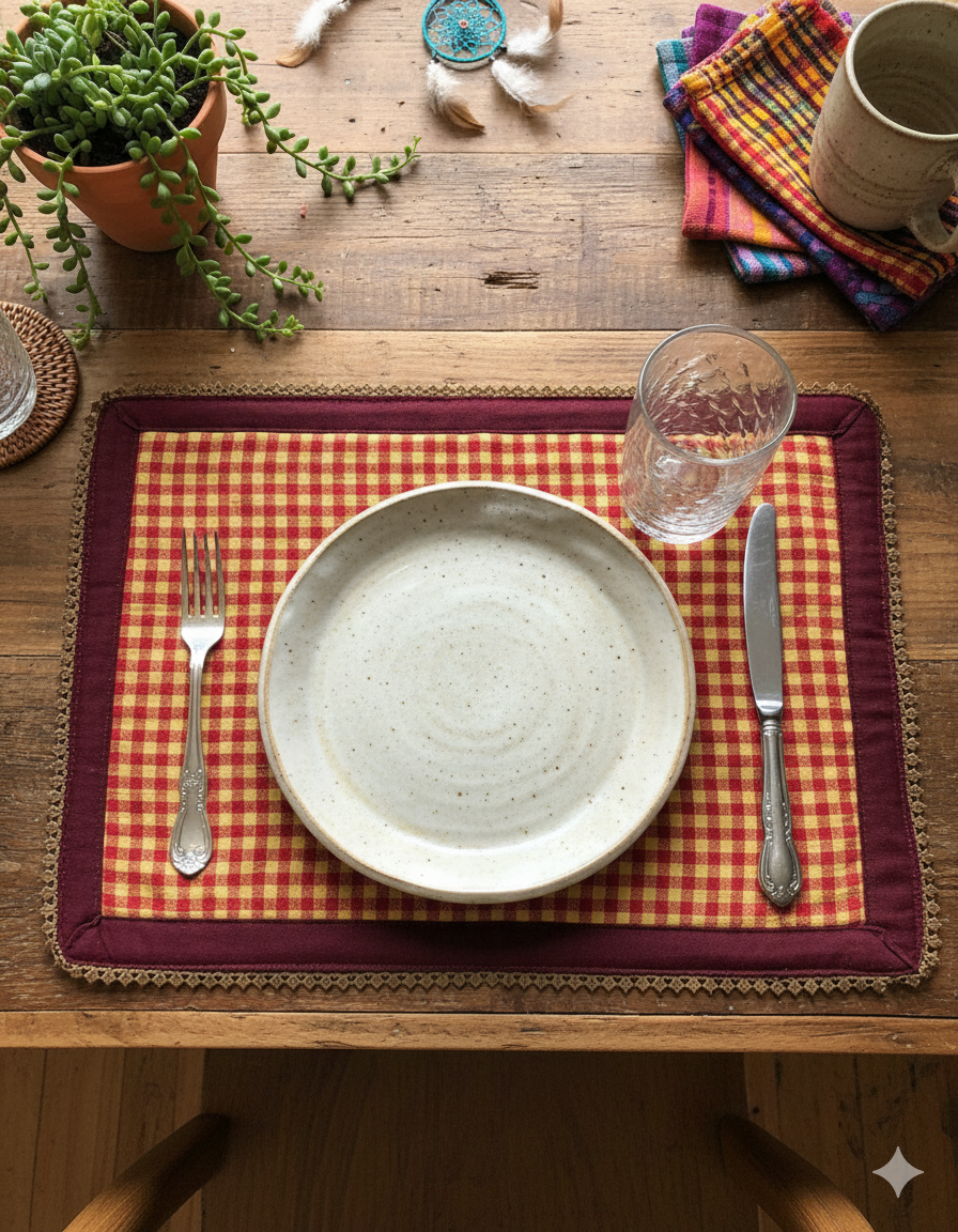 Crimson Harvest Quilted Placement Mats Set of 4