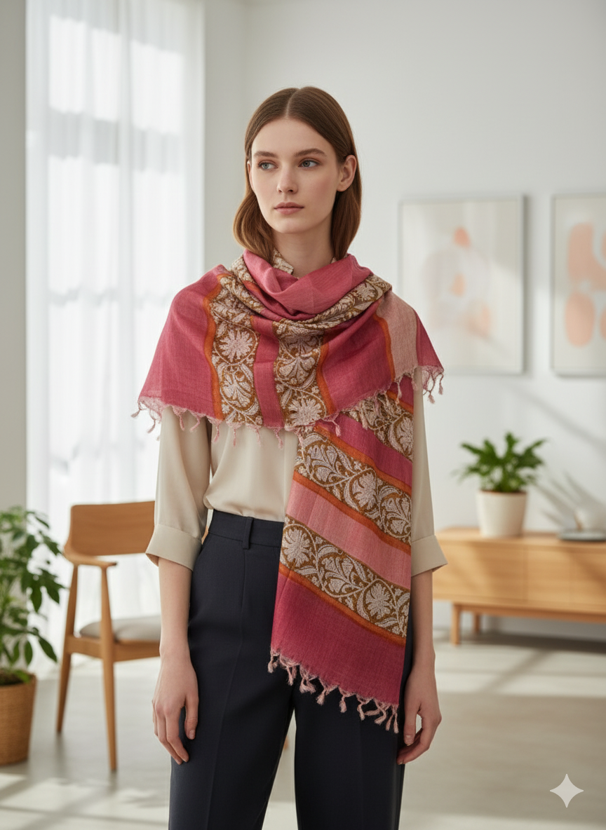 Fringe & Flora Banana Silk Stole