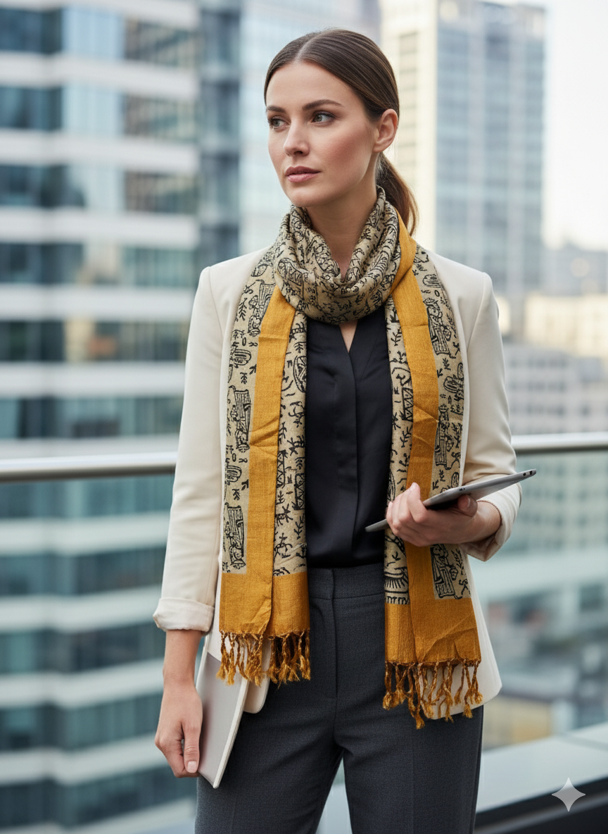 Silken Sunset Raw Silk Stole