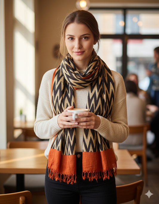 Silken Sunset Raw Silk Stole