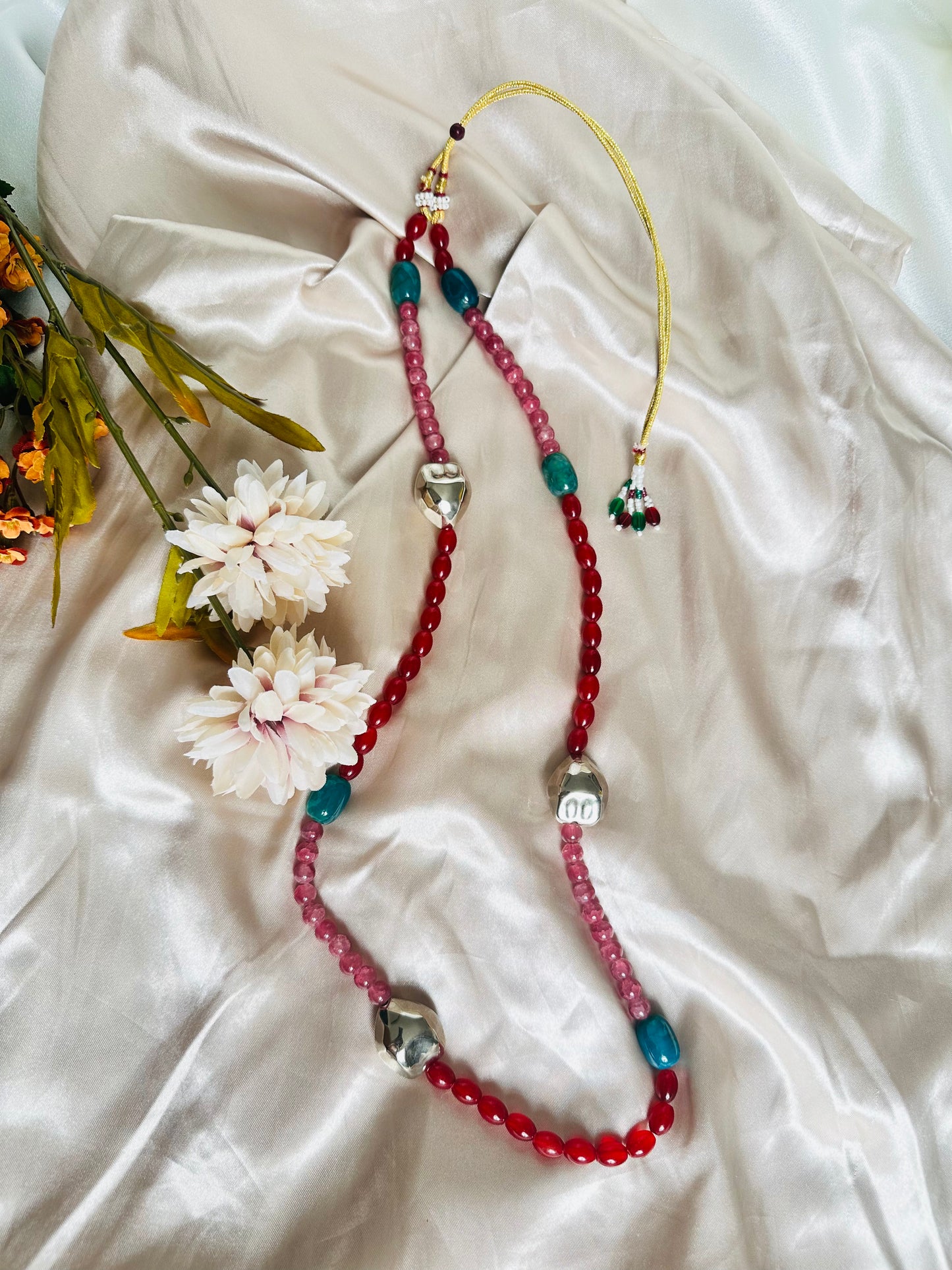 Roseate Long Beaded Necklace