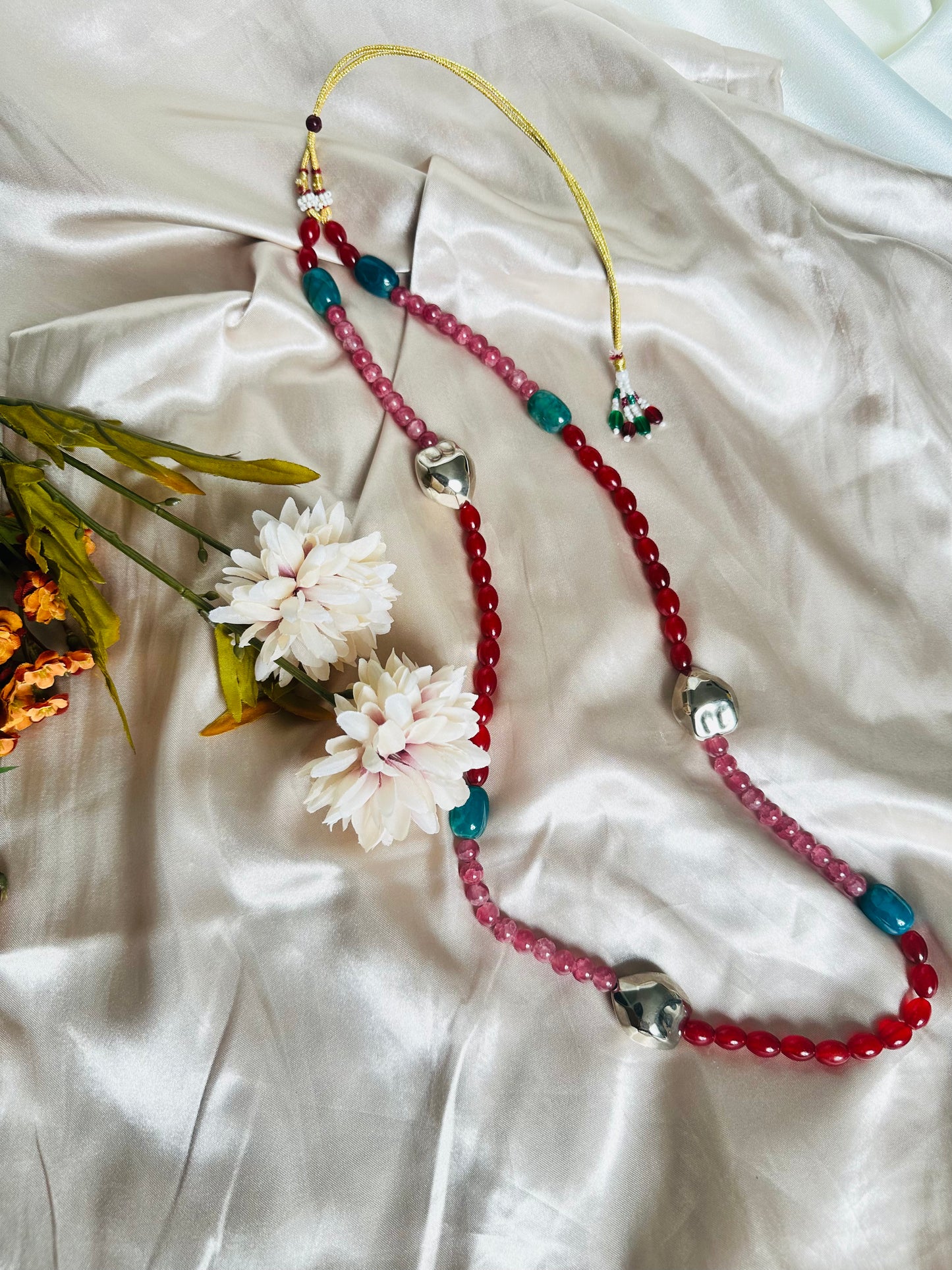 Roseate Long Beaded Necklace