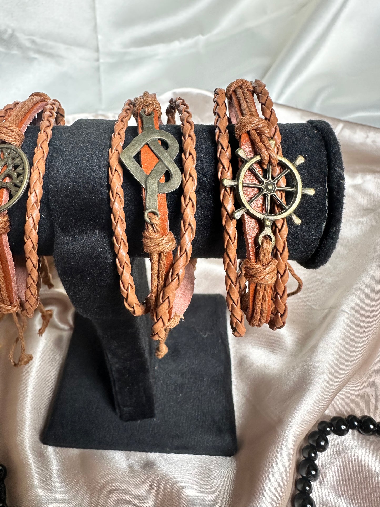 Infinite Love Camel Brown Leather Rope Cord Bracelet