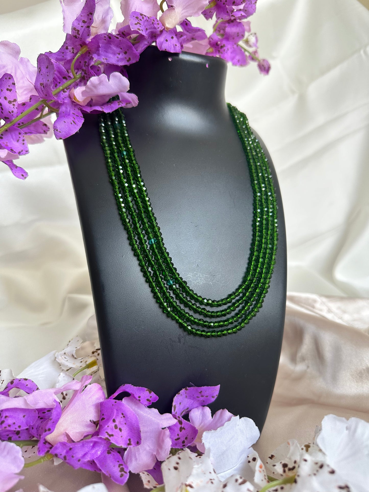 Hanging Garden 4 Layer Crystal Beaded Necklace