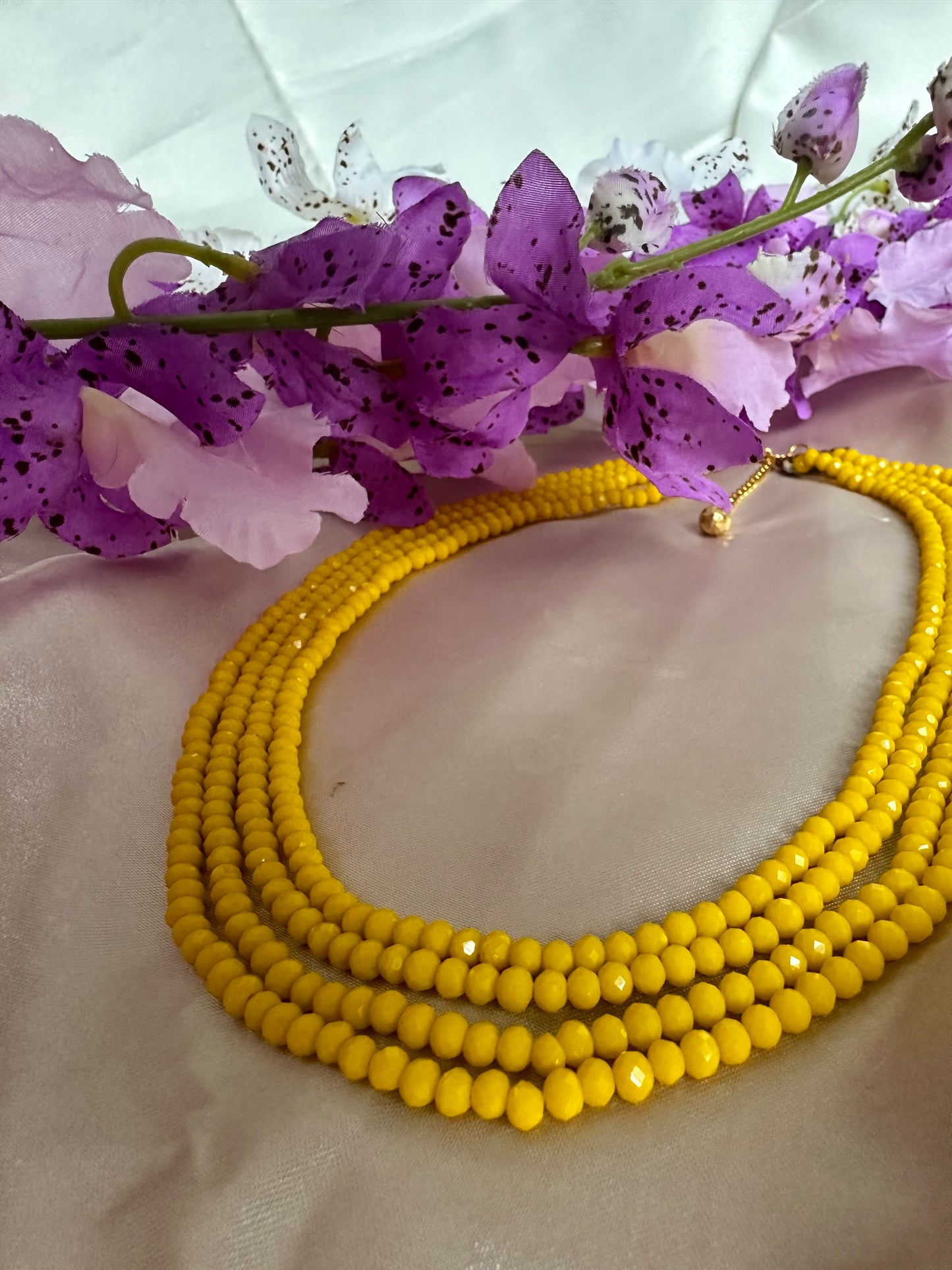 Marigold 4 Layer Crystal Beaded Necklace