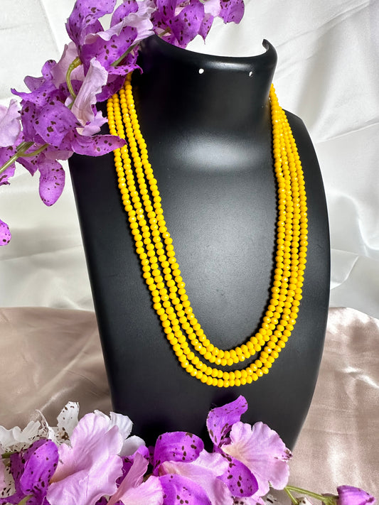 Marigold 4 Layer Crystal Beaded Necklace