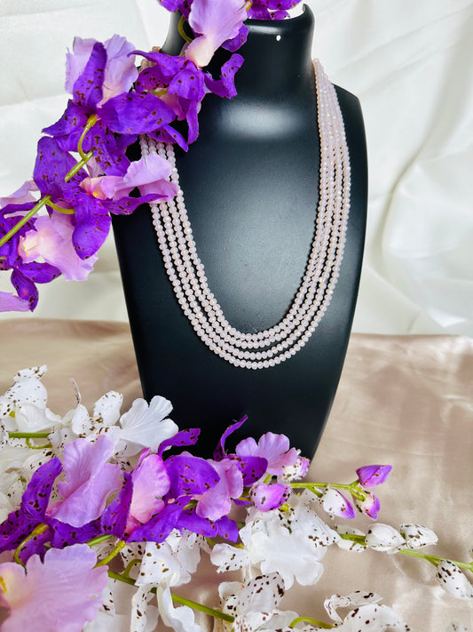 Romantic Radiance 4 Layer Crystal Beaded Necklace